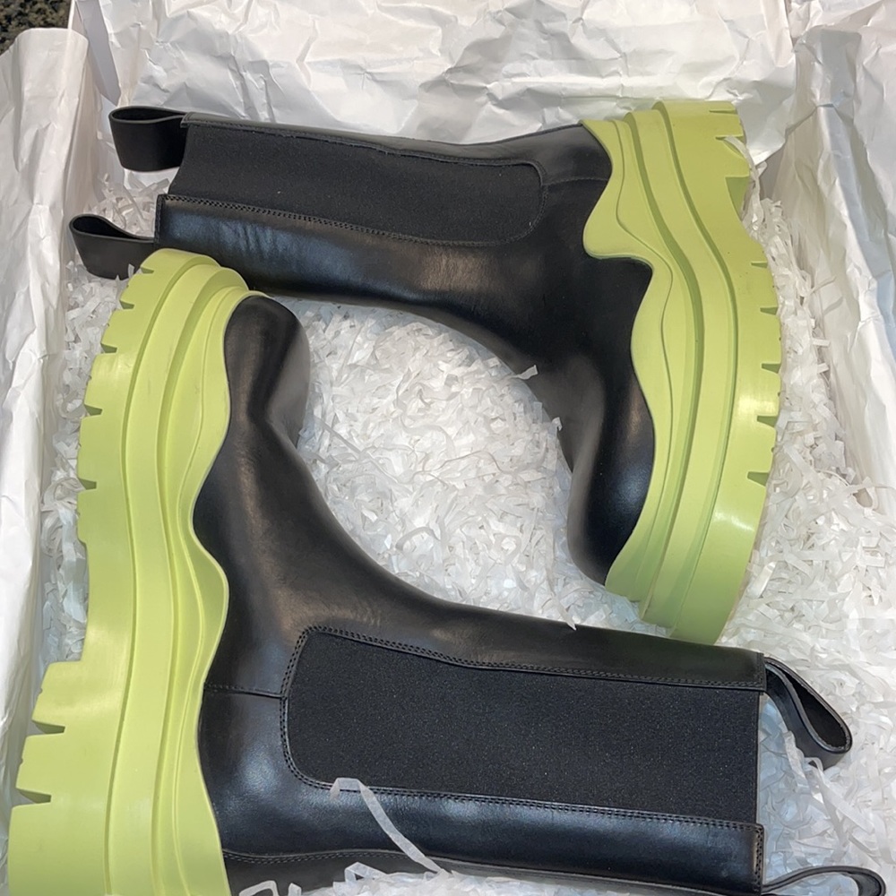 Bottega Veneta Lime Green Tire Boot